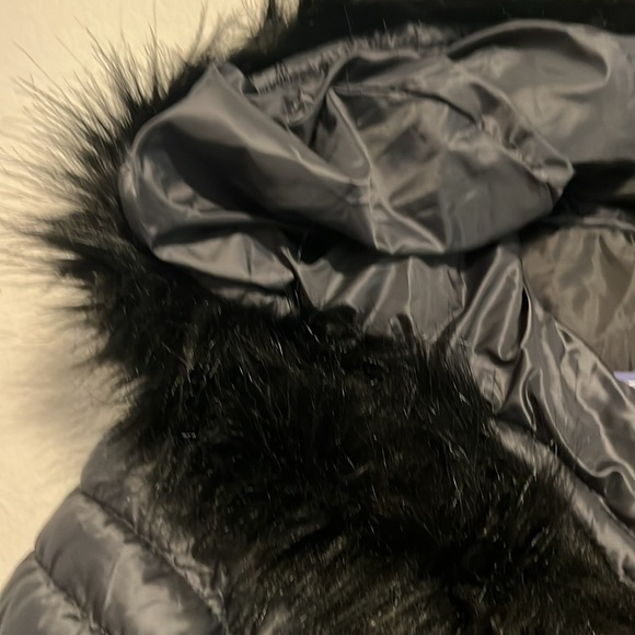 Womens Plus Long Thin Puffy Coat NWOT HOOD 2x - Picture 4 of 6